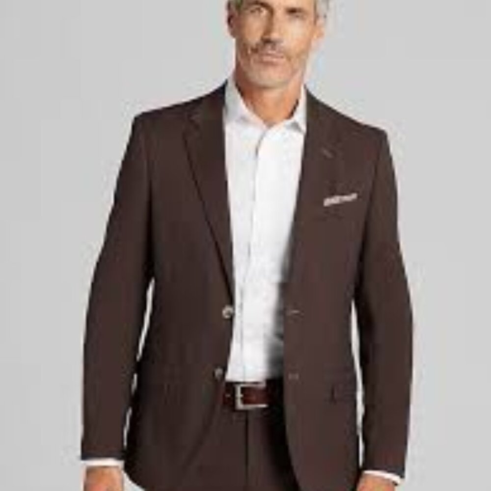 Nautica Mens Modern-Fit Bi-Stretch Bl Brown 44L